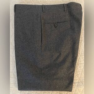 Polo Ralph Lauren Made in Italy Vintage Gray Flannel Wool Preston Pant Size 40
